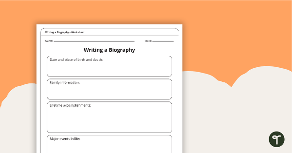 Go to Biography Writing Template Pack teaching resource