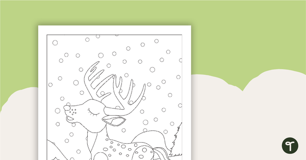 Go to Christmas Reindeer Coloring Page teaching resource