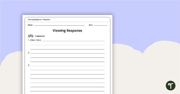 Go to Viewing Response Template teaching resource