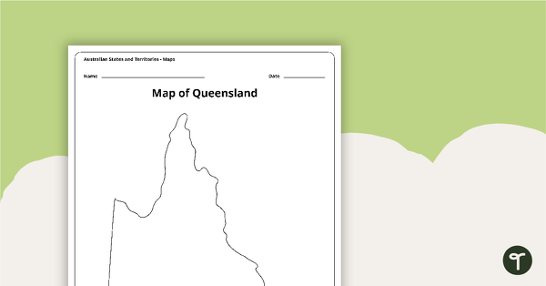 Go to Blank Map of Queensland - Template teaching resource