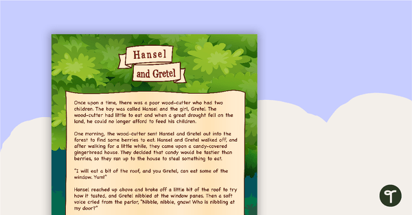 Go to Hansel and Gretel – Comprehension Worksheet teaching resource