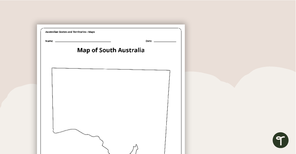 Go to Blank Map of South Australia - Template teaching resource