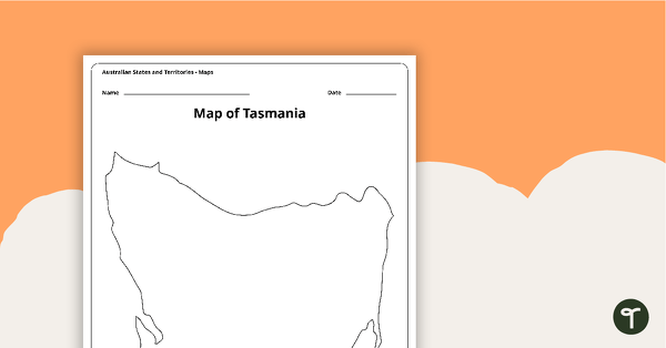 Go to Blank Map of Tasmania Template teaching resource