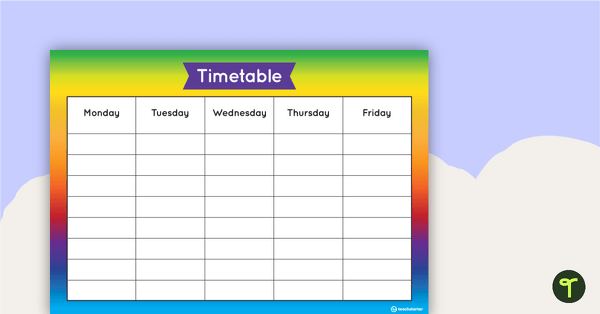 Go to Rainbow - Weekly Timetable teaching resource