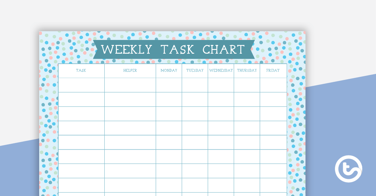 Pastel Dots - Weekly Task Chart teaching-resource