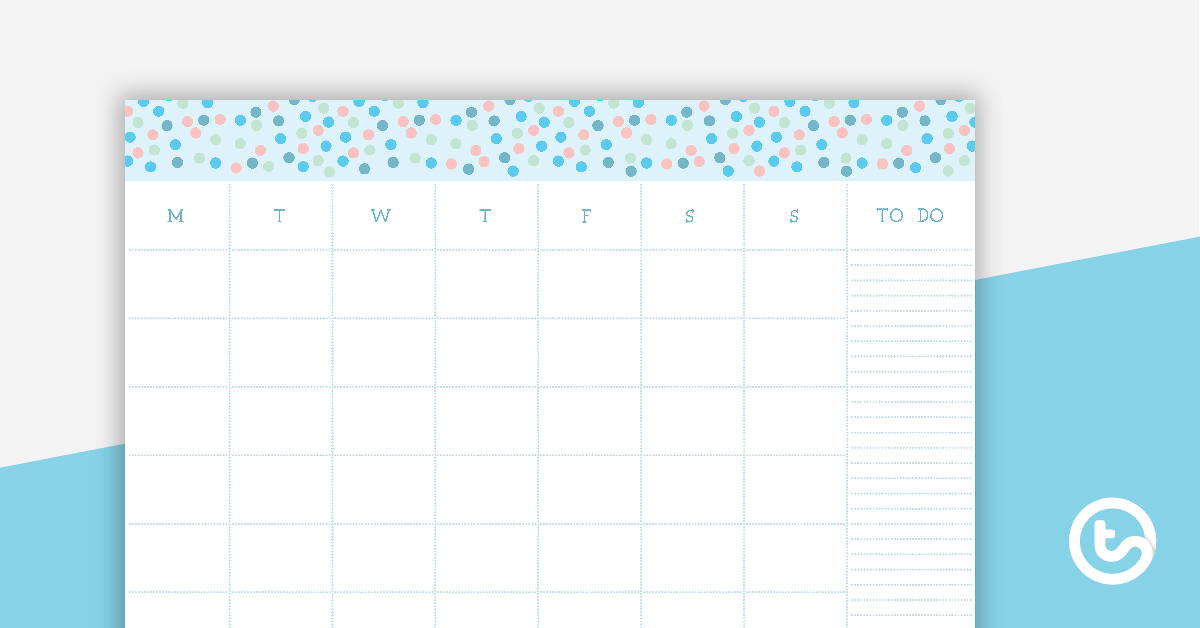 Pastel Dots - Monthly Overview teaching-resource