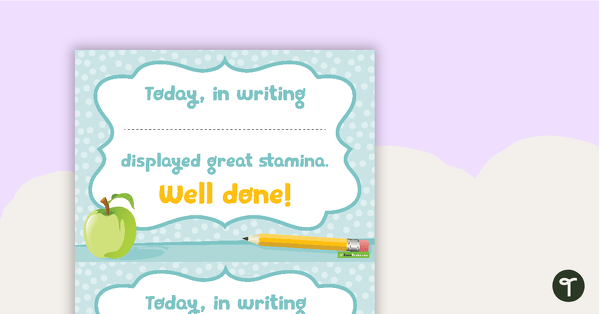 Go to Handwriting Stamina Award Certificate teaching resource