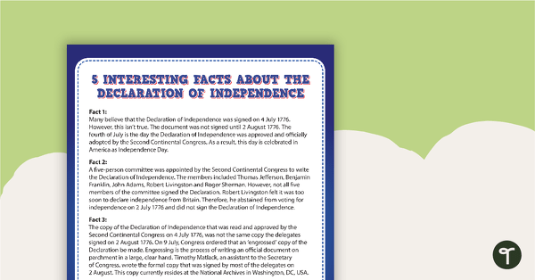 Go to Independence Day Fact Sheet teaching resource