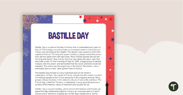 Go to Bastille Day Fact Sheet teaching resource