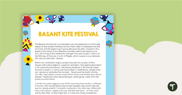 Go to Basant Kite Festival Fact Sheet teaching resource