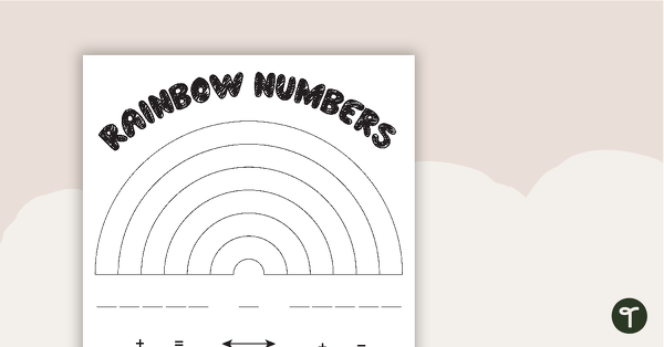 Go to Rainbow Numbers Worksheet teaching resource