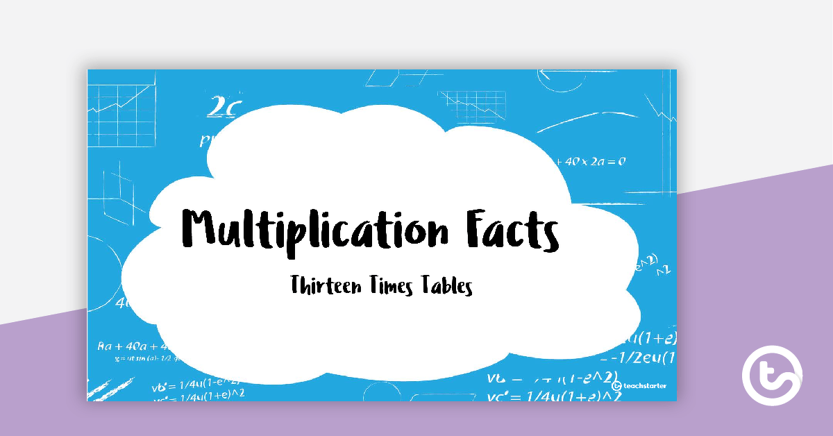 Multiplication Facts PowerPoint - Thirteen Times Tables teaching-resource