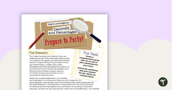 Go to Maths Investigation - Decimals and Percentages teaching resource