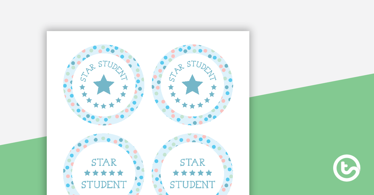 Pastel Dots - Star Student Badges teaching-resource