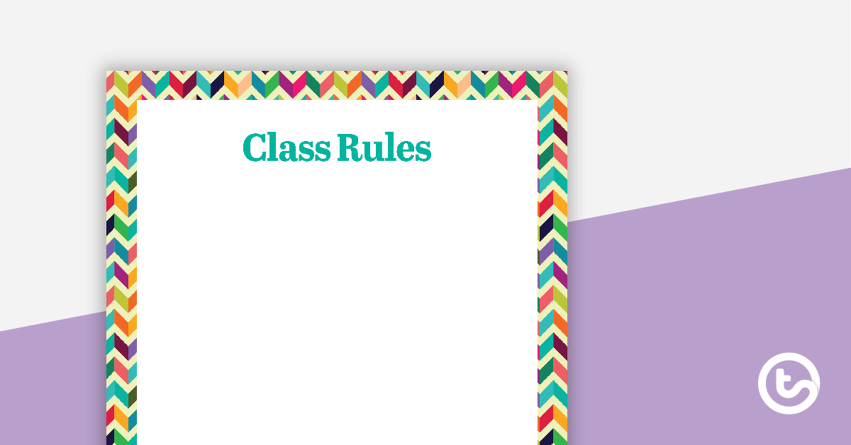 Bright Chevron - Class Rules teaching-resource