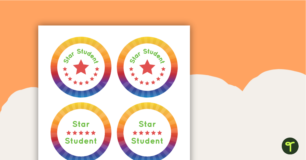 Rainbow - Star Student Badges teaching-resource