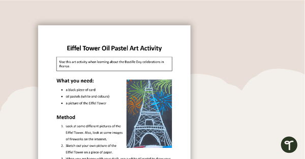 Go to Eiffel Tower Oil Pastel Art Activity teaching resource